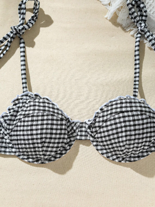 Plaid Separated Swimwear