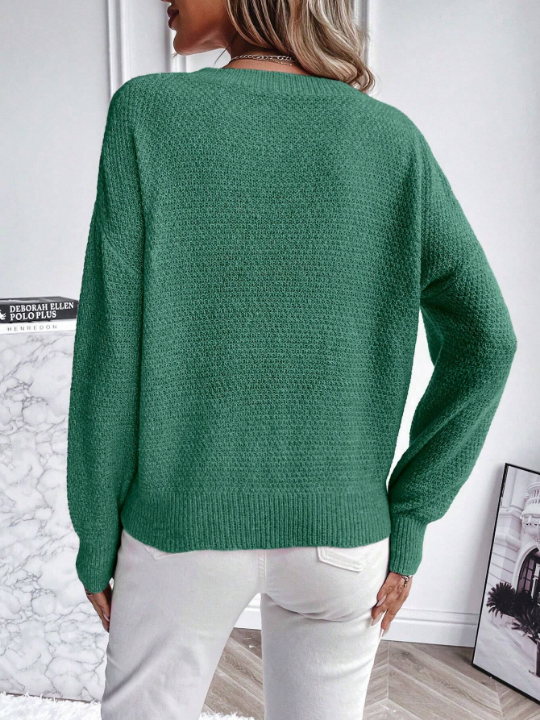 LUNE Round Neck Long Sleeve Sweater