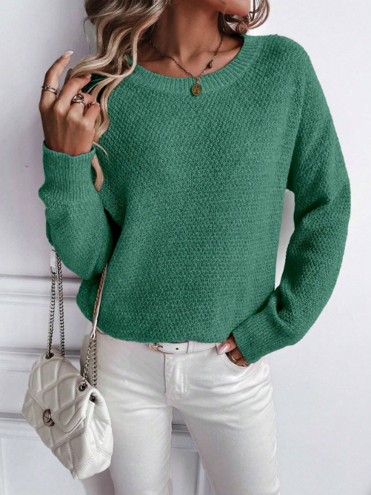 LUNE Round Neck Long Sleeve Sweater