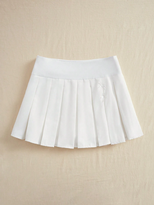 ROMWE J-Fashion Solid Color Pleated Skirt