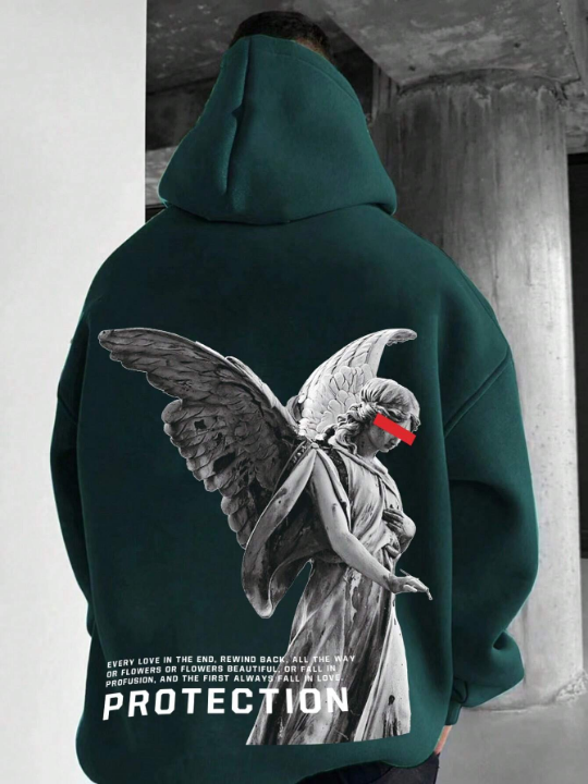 Manfinity EMRG Loose Fit Men's Sculpture Printed Hoodie With Back Design