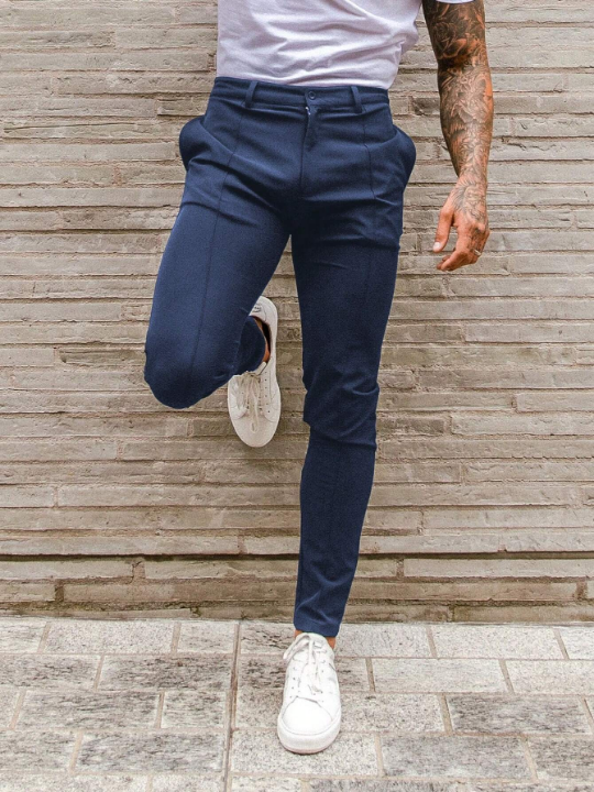 Men's Solid Color Slanted Pocket Trousers