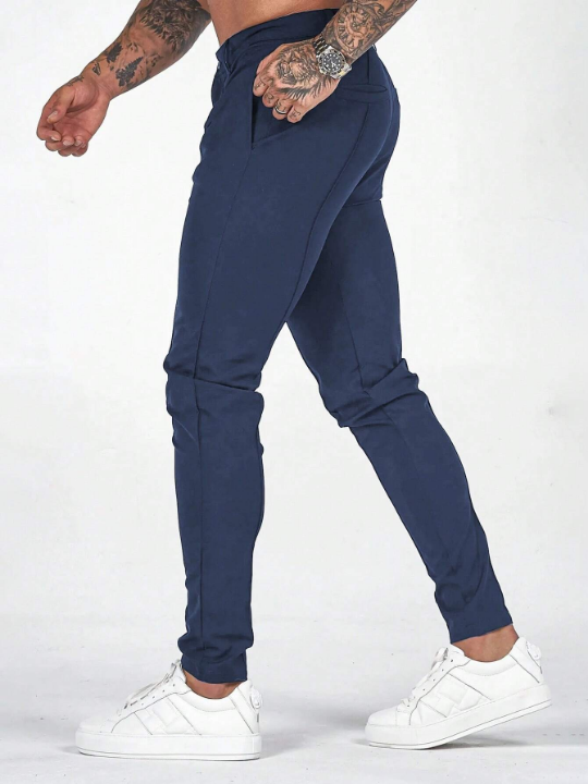 Men's Solid Color Slanted Pocket Trousers