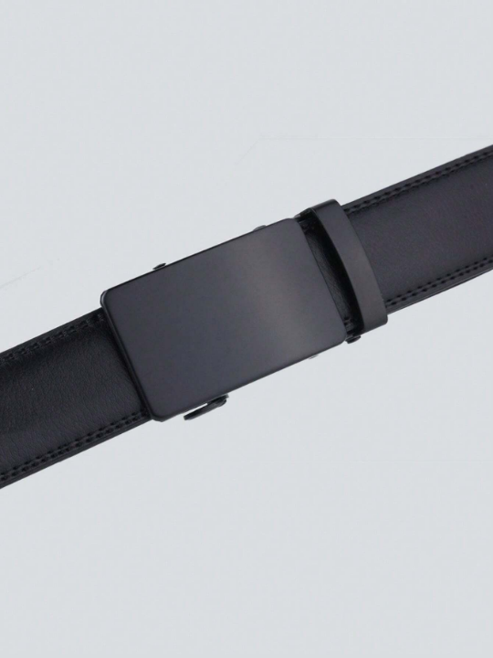 1pc Matte Black Square Automatic Buckle Belt