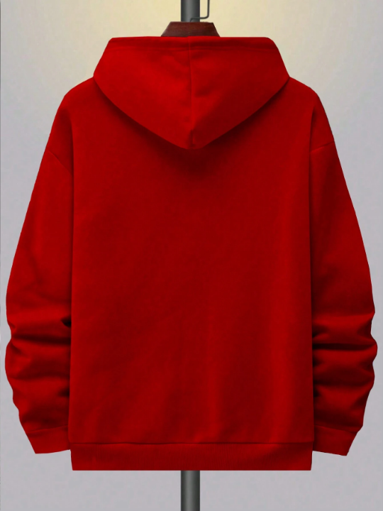 Manfinity LEGND Men's Loose Fit Cross Print Hoodie With Drawstring And Zipper