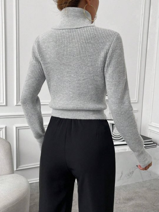 Priv Turtleneck Ribbed Knit Sweater