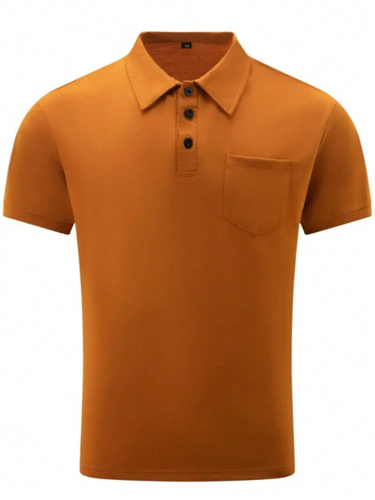 Men Pocket Patched Polo Shirt