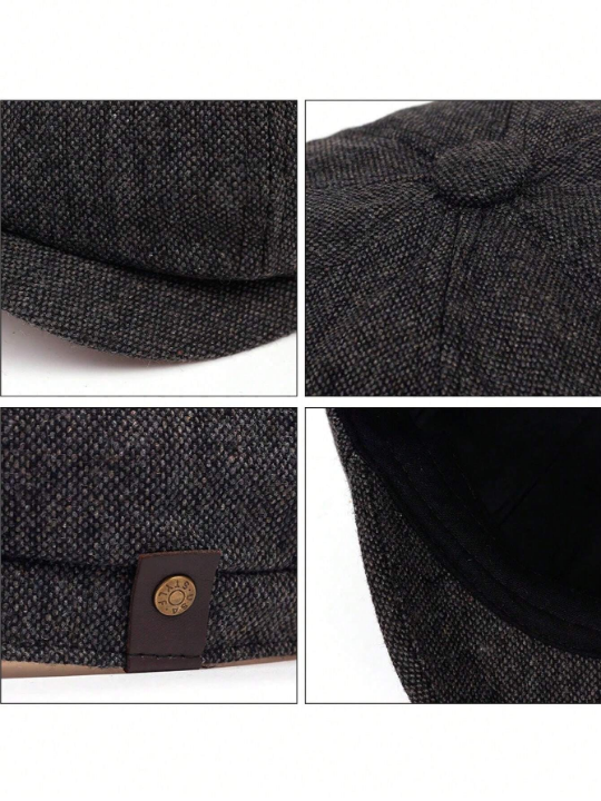 1pc Men's Spring & Autumn Fashionable Newsboy Cap & Beret, Suitable For Outdoor Travel Business