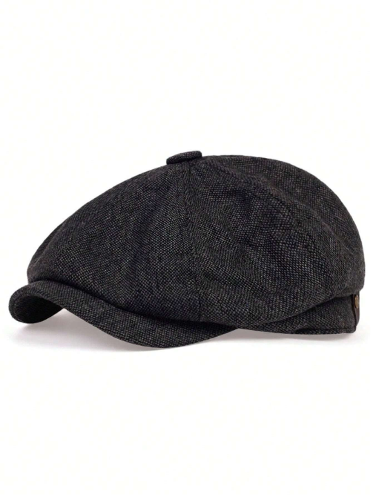 1pc Men's Fashionable Spring & Autumn Newsboy Cap, Suitable For Outdoor Activities, Traveling And Business