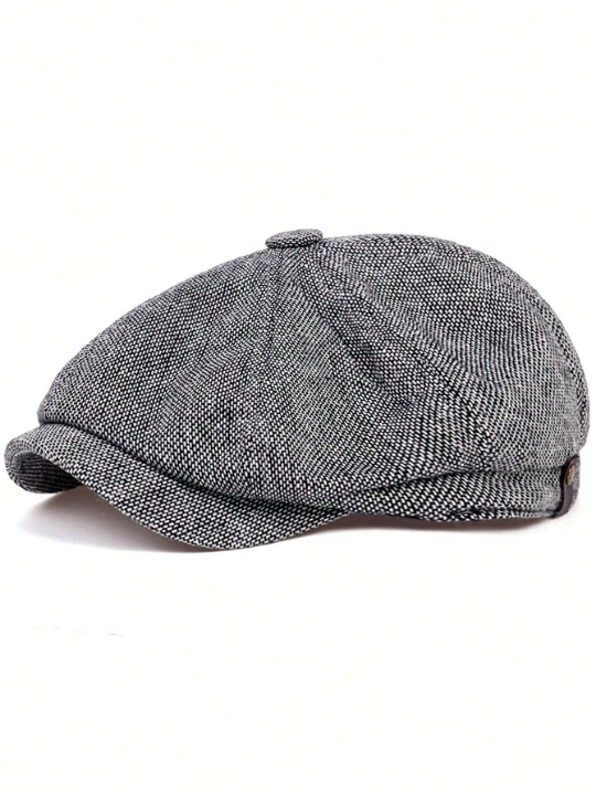 1pc Men's Spring & Autumn Fashionable Newsboy Cap & Beret, Suitable For Outdoor Travel Business