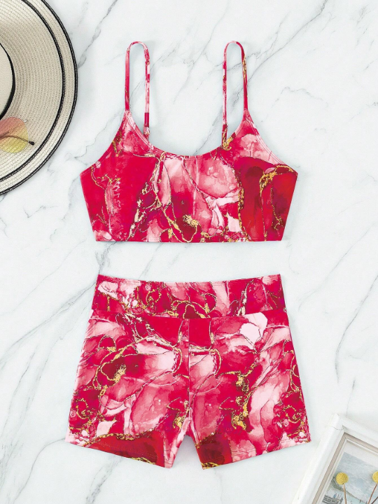 Swim Vcay Random Printed Bikini Swimsuit Set Valentine