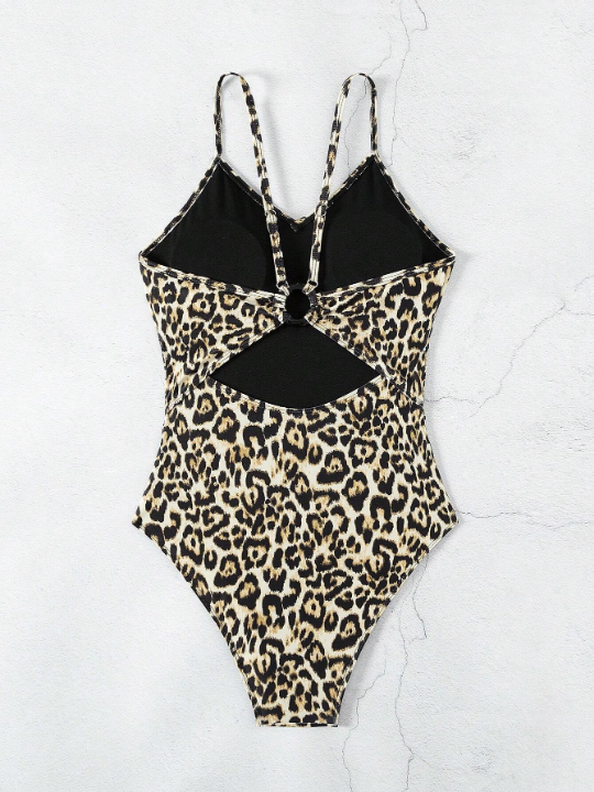 Swim Vcay Women'S Leopard Print Backless One-Piece Swimsuit