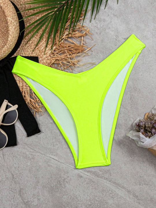 Swim Basics Solid Color High Cut Swimsuit Bottom Carnival