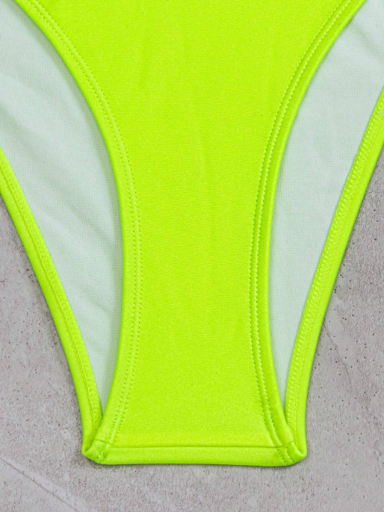 Swim Basics Solid Color High Cut Swimsuit Bottom Carnival