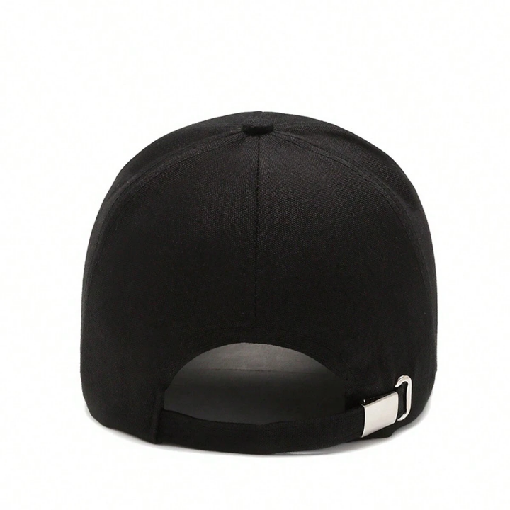 1pc Men's Fashionable Outdoor Baseball Cap With Printed Canvas & Extended Brim, Simple Style Duckbill Sun-Shading Cap