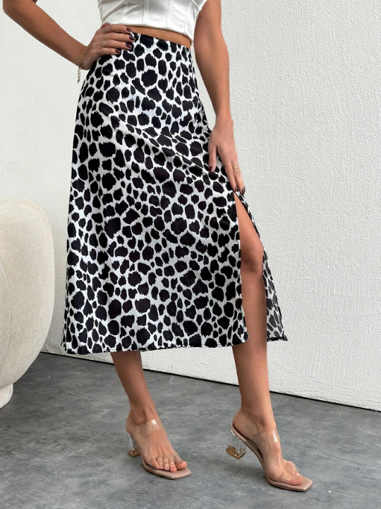 Frenchy Women'S All-Over Printed High-Slit Skirt