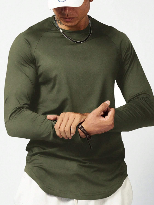 Sport Corelite Men's Round Neck Raglan Long Sleeve Sports T-Shirt