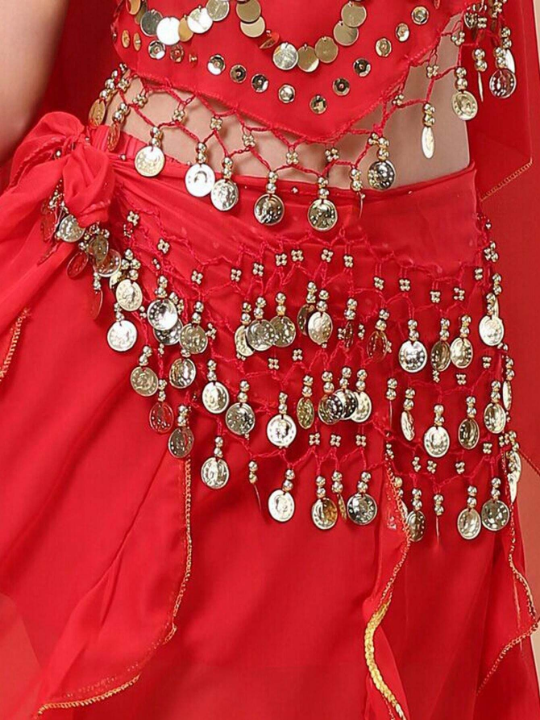 1pc Women's Belly Dance Waist Chain, Dance Costume Belly Dance Show Festival Waist Scarf, Chiffon Waist Chain Belt, Belly-Dance Waist Skirt Boho