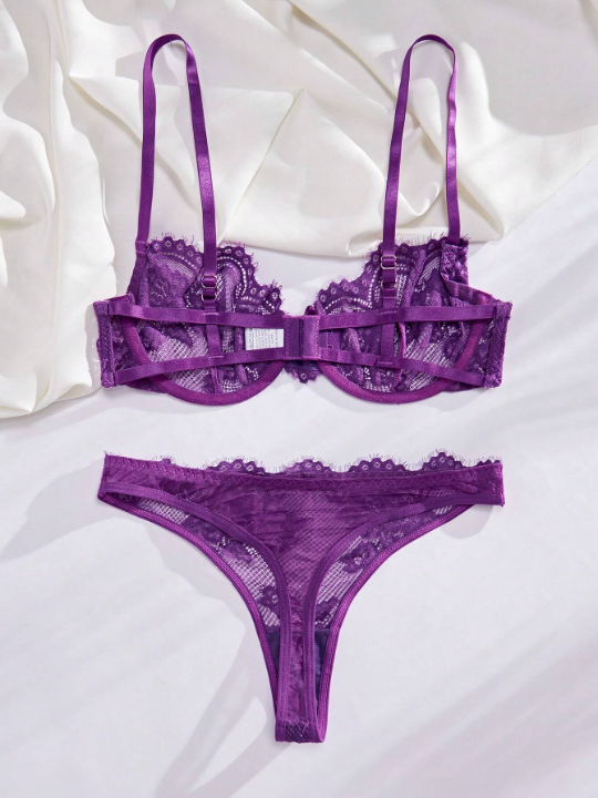 Ladies Underwired Lace Sexy Lingerie Set
