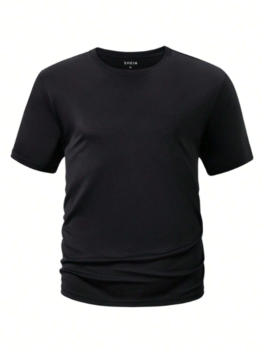 6pcs Men's Solid Color Short Sleeve T-Shirts