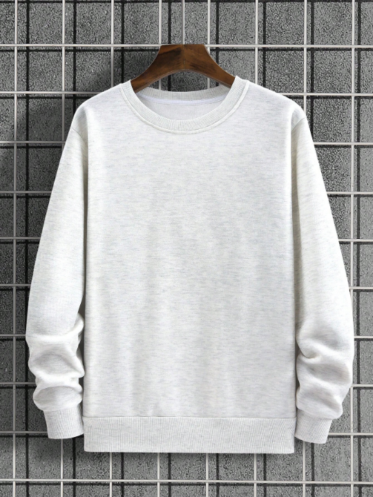 Men's Drop Shoulder Round Neck Casual Sweatshirt