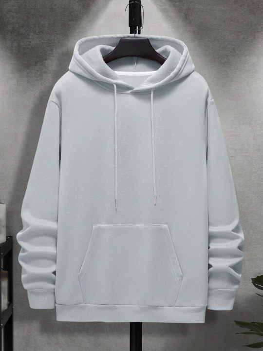 Men's Kangaroo Pocket Warm Lined Long Sleeve Hoodie