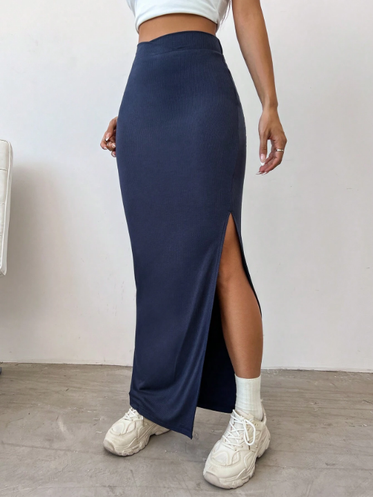 High Waist High Slit Side Skirt