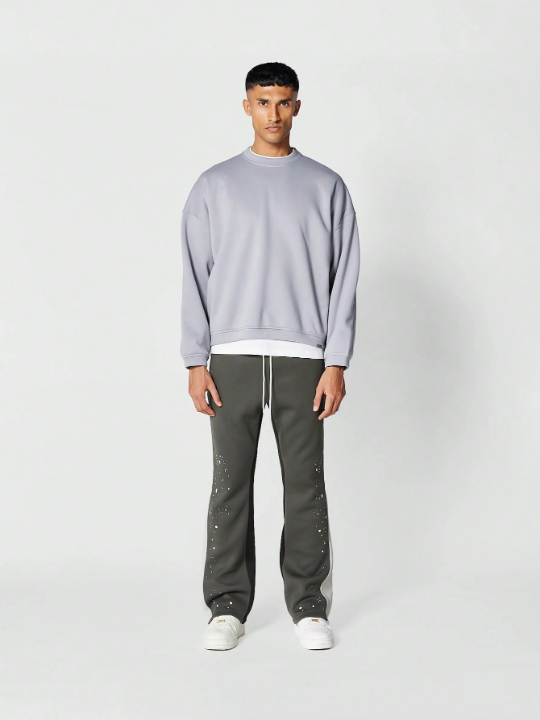 SUMWON Flare Fit Jogger With Paint Print