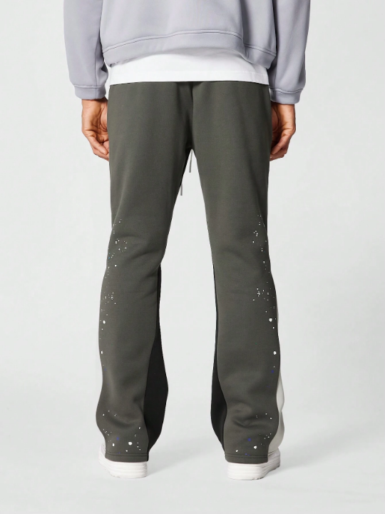 SUMWON Flare Fit Jogger With Paint Print