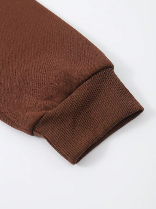 Manfinity EMRG Loose Fit Men's Hoodie With Slogan Print And Fleece Lining