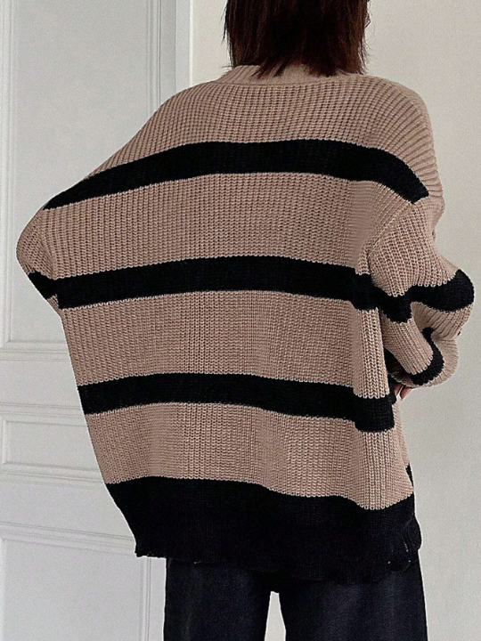 DAZY Women's Striped Loose Sweater