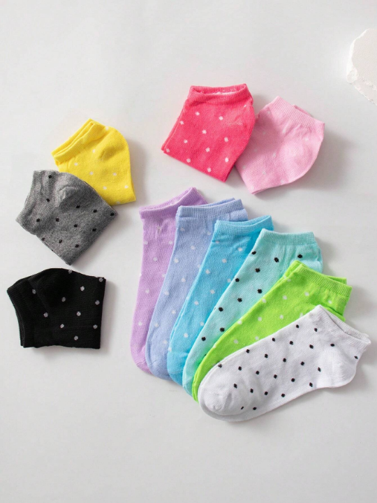 20pairs Women's Short Socks: Candy-Colored, Lace Bowknot, Heart Pattern, Striped, Soft, Comfortable, Casual, All-Match, Student Ankle Socks - Suitable For Daily Use, Random Mixed Colours