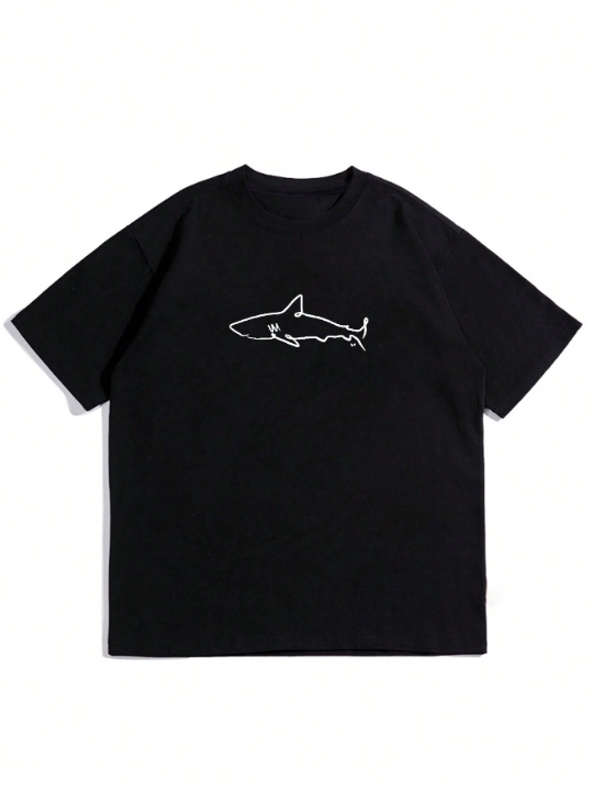 Men'S Shark Print Short Sleeve T-Shirt