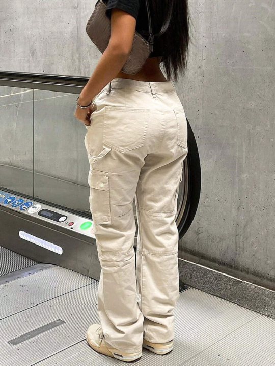 Solid Color Cargo Pants