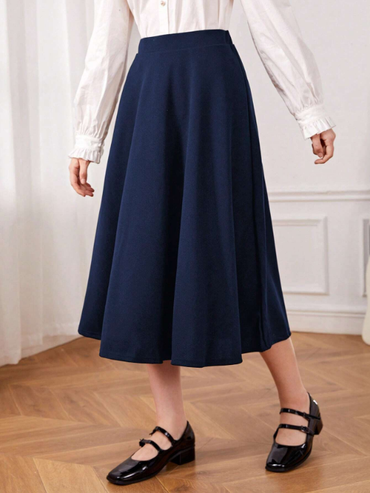 Teen Girls' Solid Color Casual Skirt