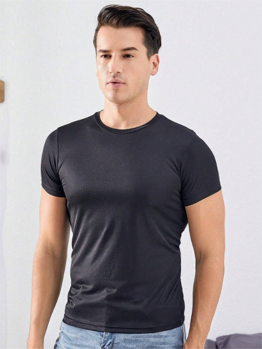 Men's Loose Fit Short Sleeve Sports T-Shirt For Gym, Football, Basketball, Training, Running Gym Clothes Men Basic T Shirt