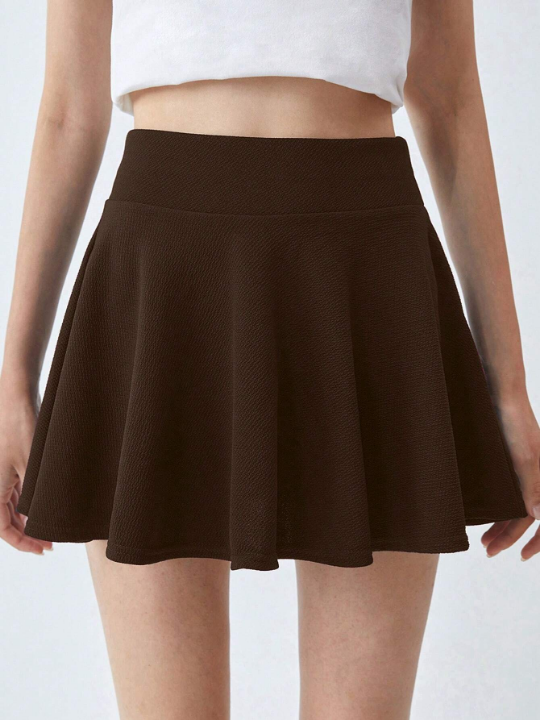 ROMWE Solid Color Skirt