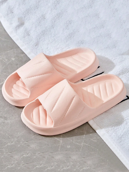 New Fashion Soft Pink Toaster Diamond Pattern Anti-Slip Anti-Odor Eva Bathroom Slippers, Men's Plastic Home Shoes