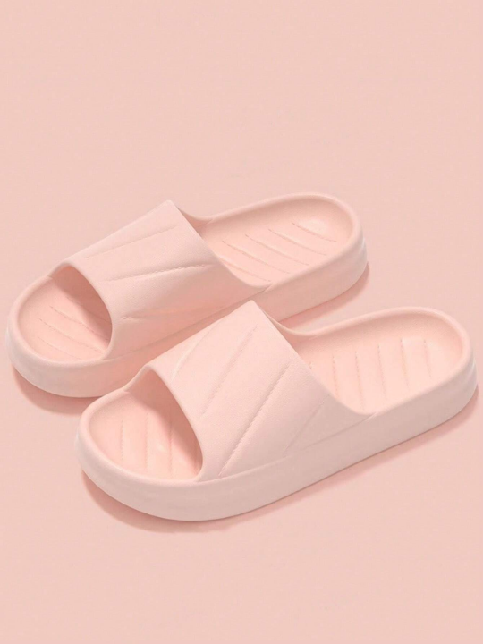 New Fashion Soft Pink Toaster Diamond Pattern Anti-Slip Anti-Odor Eva Bathroom Slippers, Men's Plastic Home Shoes