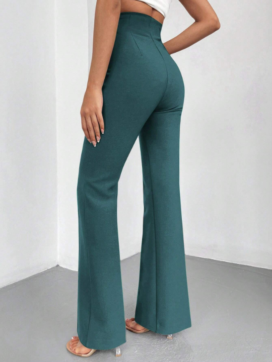 Solid Flare Leg Pants