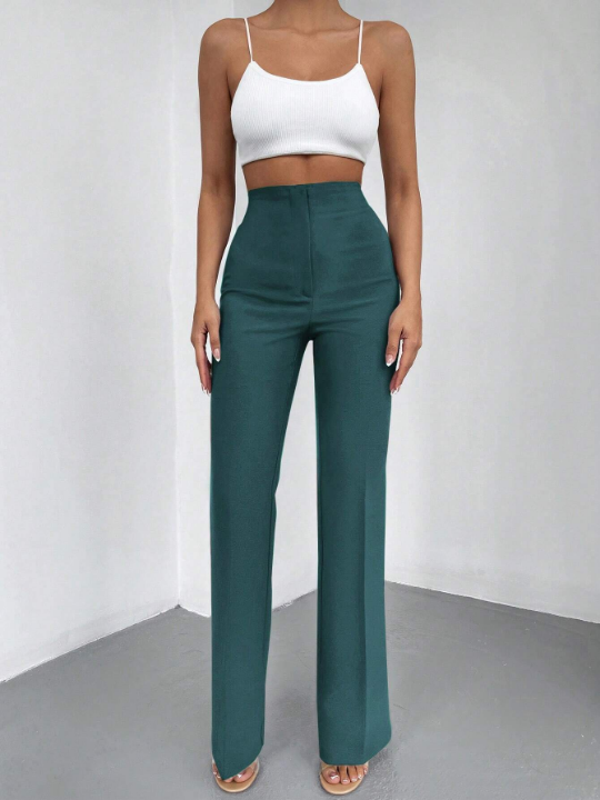 Solid Flare Leg Pants