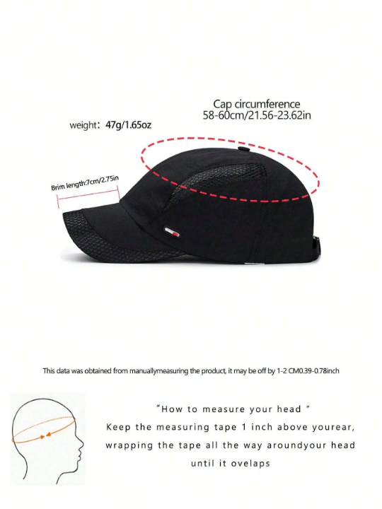 1pc Mesh Breathable Baseball Cap Truck Driver Cap Dad Cap Lightweight Breathable Golf Cap Running Cap