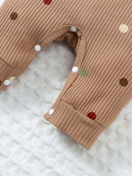 Baby Girl Colorful Polka Dot Printed Ribbed