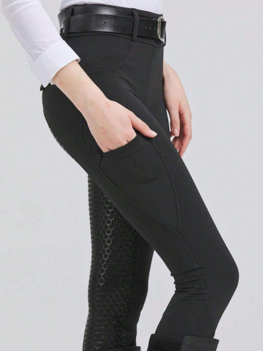 Equestrian Full Silicone Seat Stretchy Tight-Fit Sportswear Comfortable Durable Riding Breeches