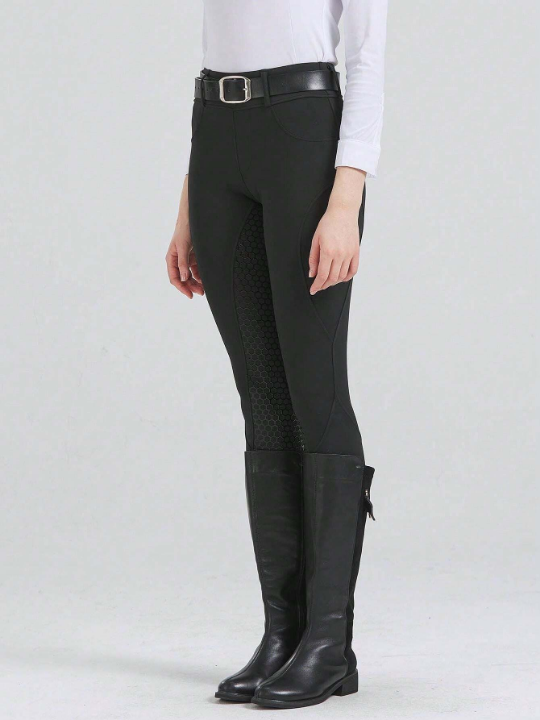 Equestrian Full Silicone Seat Stretchy Tight-Fit Sportswear Comfortable Durable Riding Breeches