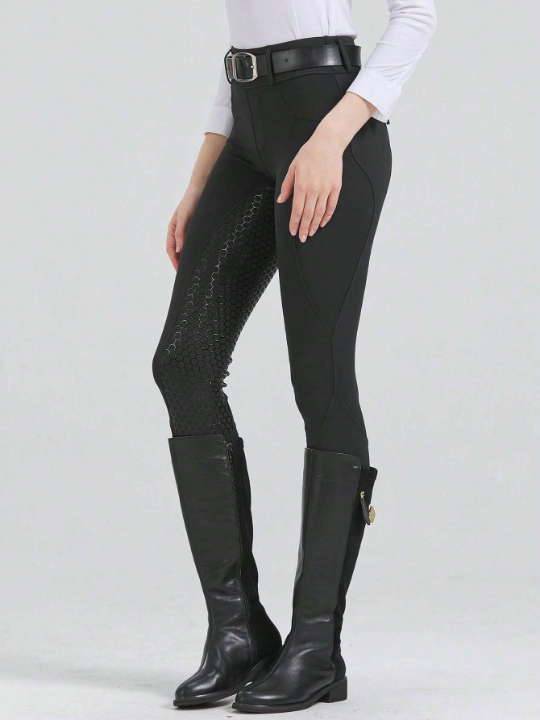 Equestrian Full Silicone Seat Stretchy Tight-Fit Sportswear Comfortable Durable Riding Breeches