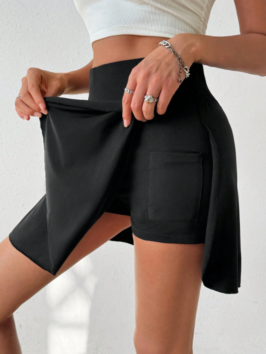 Women's Solid Color Shorts With Phone Pocket