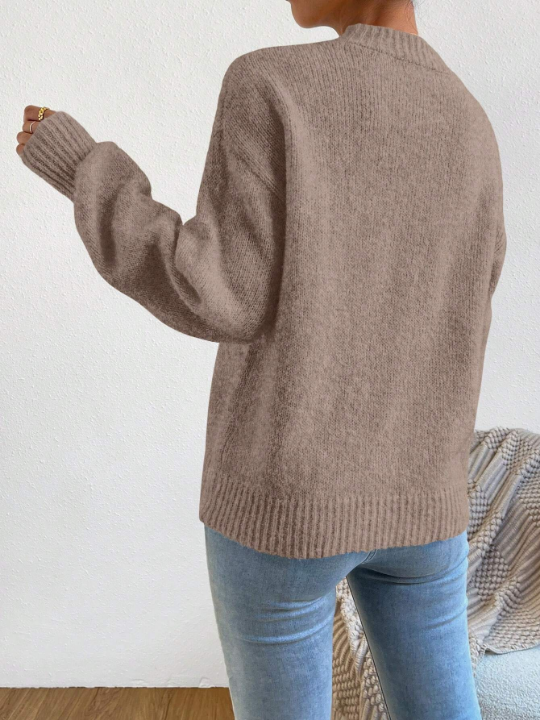 Essnce Women's Drop Shoulder Long Sleeve Sweater Pullover