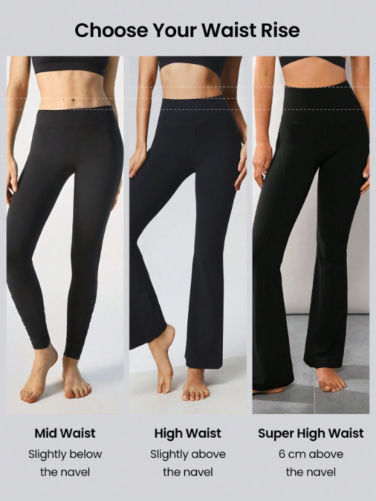 GLOWMODE 31" FeatherFit Ultra-High-Waisted Curved Seam Flared Leggings