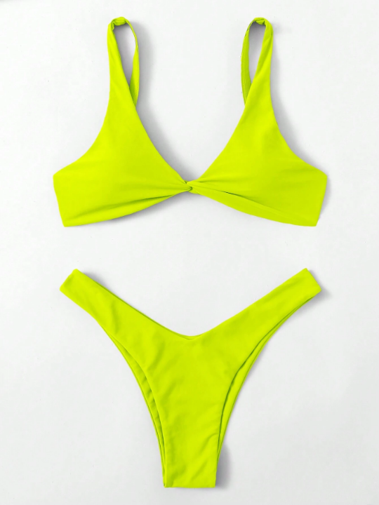 Swim Vcay Solid Color Separated Swimsuit Set